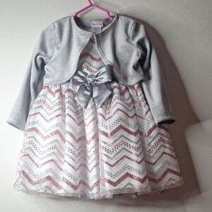 Youngland Gray and Pink Toddler Dress
